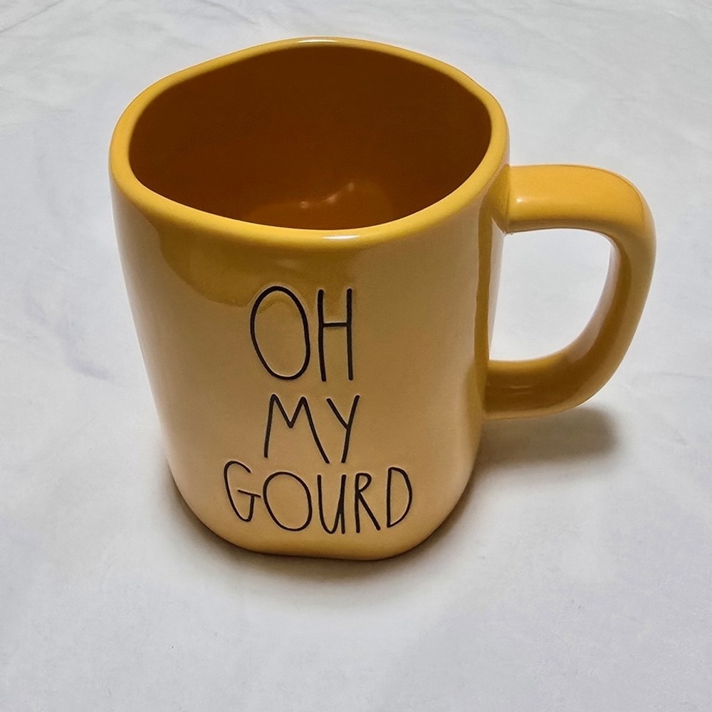 Rae Dunn Yellow 'Oh My Gourd' Mug